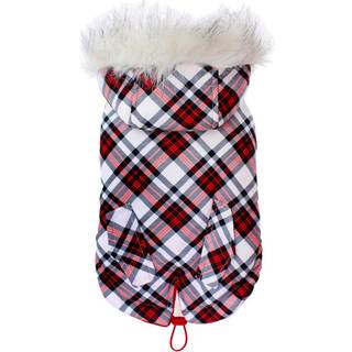 Hundeparka - Rød/Hvid / Størrelse 30