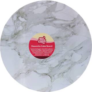 Kraftigt Kagepap Rund Marmor, Ø 30 cm - FunCakes