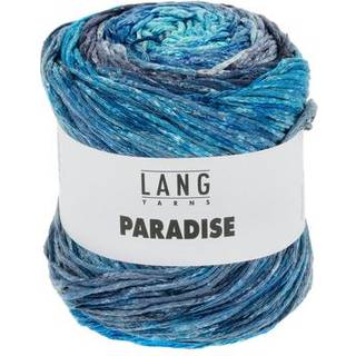 Lang Yarns Paradise 006 Indhold: 78% bomuld, 22% viskose Vægt/længde: 100 g = ca. 320 meter Anbefalede pinde: 3.5-4 mm Strikkefasthed: 10 x 10 cm = 23 m x 30 p Vask: Finvask 30ºC / Tåler ikke tørretumbling / Brug aldrig skyllemiddel.