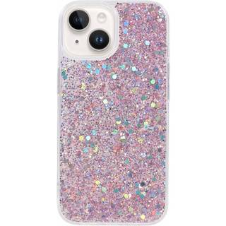 iPhone 15 Plus Glitter Bagside Cover - Lyserød