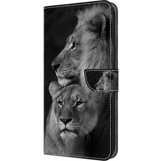 Xiaomi 13T / 13T Pro Læder Flip Cover m. Pung & Print - Løver