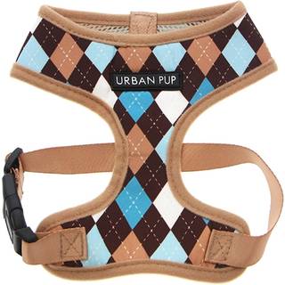 Urban Pup Harness - Brown & Blue Argyle / XL