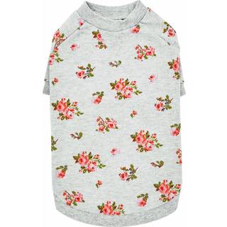 Bl?b?r K?ledyr For?r Duft Rose Blomst Hundet?j Stilfuldt gr?t Hundetilbeh?r med rund hals Sweatervest til sm? hunde 8"""" Rygl?ngde