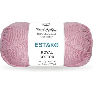 Estako Royal Cotton 100% merceriseret Giza Cotton Yarn Soft Super Fino 1 til hækling og strikning 1,76 oz (50 g) / 137 år (125m) (5096 - baby pin