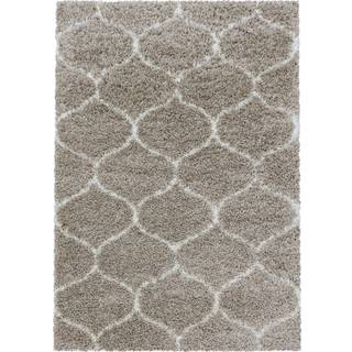 Salsa Rund Shaggy tæppe Skandinavisk - Beige - 120x120 (Rund)
