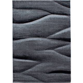 Lucca Kortluvet Tæppeløber Bølge - Sort - 80x250 (Løber)
