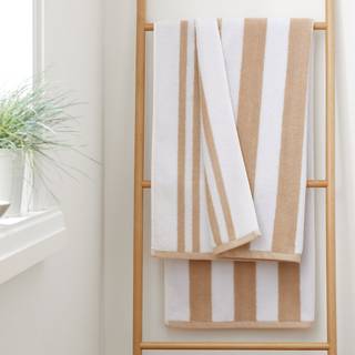 Bianca Bianca Natural Reversible Stripe 100% Cotton Jacquard Towel