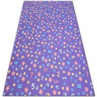 Tæppe til børn Numbers lilla numre, alfabetet, cifre 100x500 cm