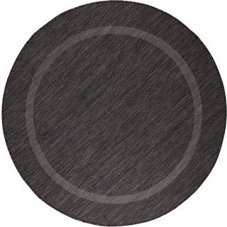Relax Rund Udendørs tæppe Ensfarvet - Sort - 120x120 (Rund)