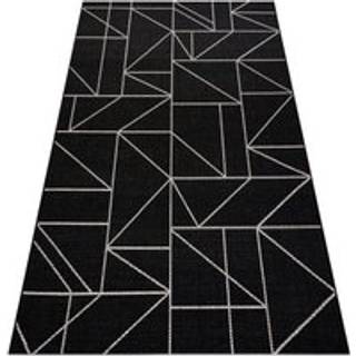 Sisaltæppe SISAL FLOORLUX 20605 sort / sølv TRIANGLER, GEOMETRISK 160x230 cm