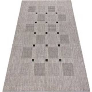 Sisaltæppe SISAL FLOORLUX 20079 firkanter sølv / sort 120x170 cm