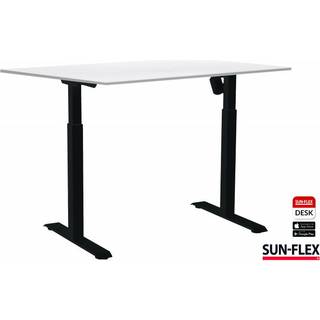 Sun-Flex EasyDesk Adapt 1 hæve-sænkebord 120x80cm hvid med sort stel