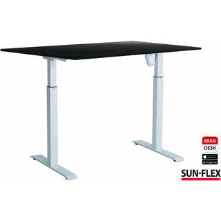 Sun-Flex EasyDesk Adapt 1 hæve-sænkebord 140x80cm sort med hvidt stel