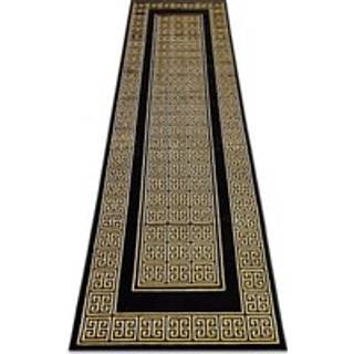 Tæppe, Fortovet GLOSS moderne 6776 86 stilfuld, ramme, Græsk sort / guld 80x200 cm