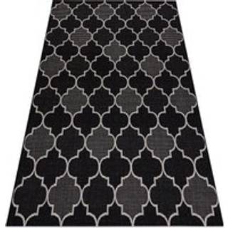 Sisaltæppe SISAL FLOORLUX 20607 , Marokkansk kløver, trellis sort / sølv 60x110 cm