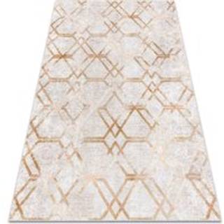 MIRO 51805.804 tæppe skal vaskes geometrisk, gitter skridsikker - guld 80x150 cm