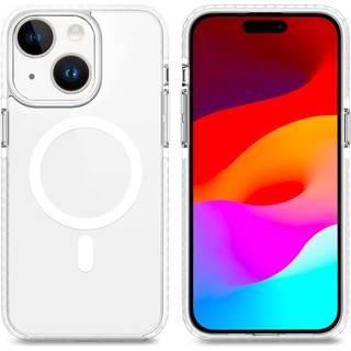 iPhone 15 Plus 4smarts Hybrid Guard Bagside Cover - MagSafe Kompatibel - Gennemsigtig / Hvid