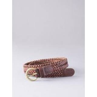 Lakeland Leather Lakeland Leather Brown Stone Waverton Woven Belt