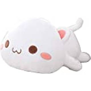 Oukeyi Cute Kitten Plush Toy Fyldt Animal Pet Kitty Soft Anime Cat Plush Pillow Plush Cat Doll Soft Fyld Kitten Pillow Doll Toyfor Kids (White)