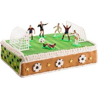 Fodbold Kage Dekorationssæt - 10 dele, Dekora