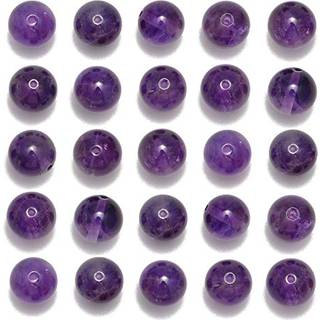 Natursten Perler 200 STK 8 mm Ametyst Runde ?gte Sten Perler L?s ?delsten Hul St?rrelse 1 mm DIY Charm Glatte Perler til Armb?nd Halsk?de ?rering