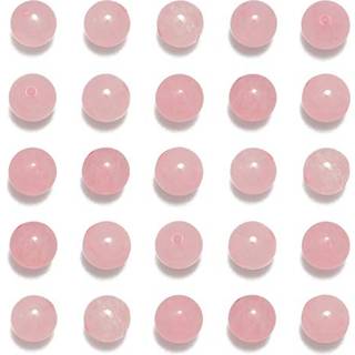 NCB 100pcs 8mm Natural Rose Quartz Perler Gemstone Round Loose Stone Perles Spacer perler til smykkerfremstilling med krystalstr?kning (Rose Quar