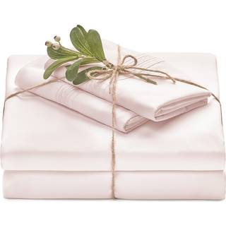 Chanasya Premium Soft Light Pink King Bed Sabs Set 4 -Piece - Percale Microfiber - Monteret Sheet Flat Sheet and Pillow Cases - Deep Pocket Breat