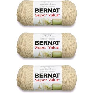 Bernat Super Value Havregrynsgarn - 3 pakke med 198 g/7 oz - Akryl - 4 Medium (Worsted) - 426 Yards - Strik/hkling