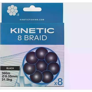 Kinetic 8 braid fiskeline - Sort (På lager i varehus)