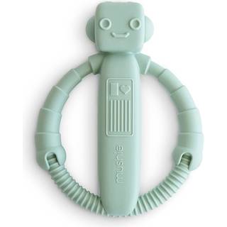Mushie Robot Rattle Teether - Cambridge Blue