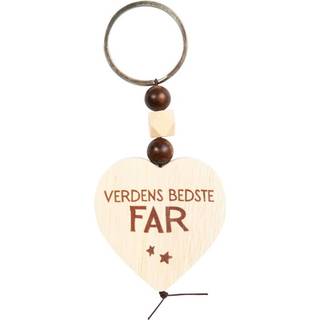 Hjerte nøglering Far, træ