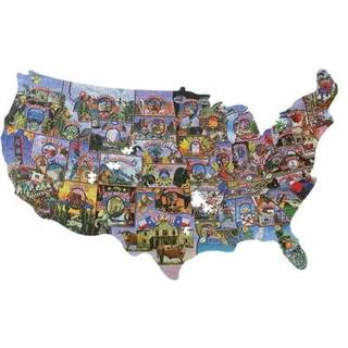 TDC Games American Vintage Postcards Jigsaw Puzzle 1000 stykker i form af USA