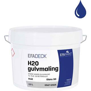 EFAdeck ® H2O gulvmaling, sort, glans  50 - 2,5 liter