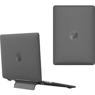 Macbook Pro 13 (2016-2022) Plastik Cover m. Ståfunktion - Frosted Sort