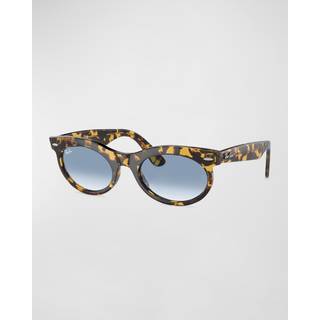Ray - Ban Unisex RB2242 WAYFARER OVAL 13323F Solbriller Acetat Skildpadde Blå Rund Normal Skygge