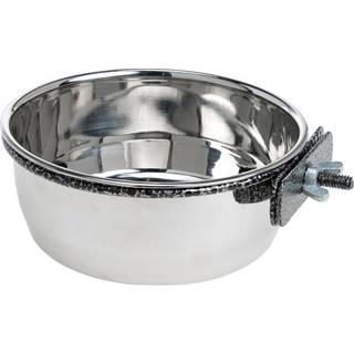 Rustfri foder- og vandskål med klemme 300 ml