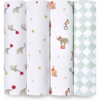 Aden + Anais Essentials 100% bomuldsmuslin tæppe elefantcirkus muslins 4 pakkeen