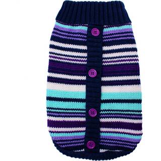 Strikket Hundetrøje - Purple Striped / Størrelse 20