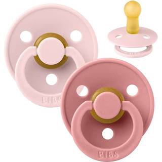 BIBS Rund Colour Sut - 2-Pak - Str. 2 - Naturgummi - Blossom/Dusty Pink