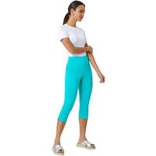 Roman Roman Dark Green Cropped Stretch Capri Trousers
