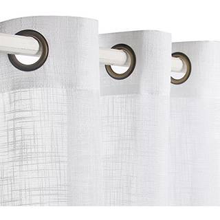 Voilybird Palma Linned teksturerede semi -rene gardiner til stue 96 tommer lange gardiner gardiner bronze grommet (52 '' W x 96 '' l 2 paneler hv