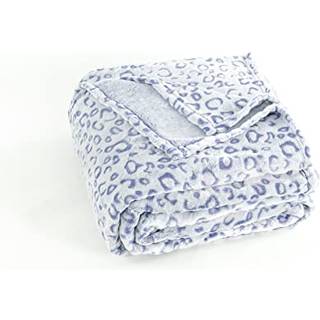 Behagelig Boulevard | Leopard kast tæppe fleece premium letvægt hyggeligt varmt plys mikrofiber sengetæppe til sofa sofa og seng (blå konge (108