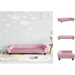 sofa til børn 100x50x26 cm velour lyserød