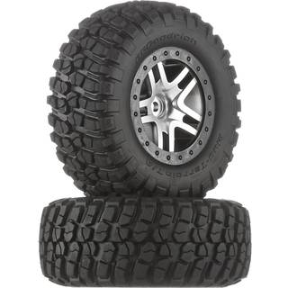 Traxxas 6873 Tires & Wheels, Goodrich/Split-Spoke, 4WD/2WD Rear (TSM) (2)