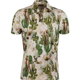 Stenströms Herren Polo-Shirt grün geblümt