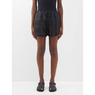 Toteme Logo silk shorts - black - XXS