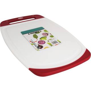 Mirro 16x10 """" Plastikskærebord med silikone, der dækker hvid/rød