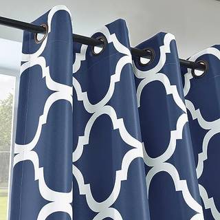 Melodieux marokkansk moderum mørkere mørklægningsgardin Grommet til stue soveværelse 1 panelpakke 52 """" W x 63 """" L Navy Blue