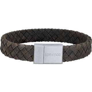 Son of noa gråbrunt flettet læderarmbånd