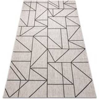 Sisaltæppe SISAL FLOORLUX 20605 sølv / sort TRIANGLER, GEOMETRISK 140x200 cm